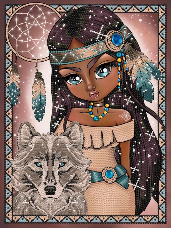 Indian Girl with Wolf Indian Girl with Wolf