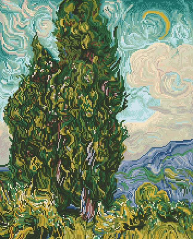 Cypresses (apres Van Gogh)