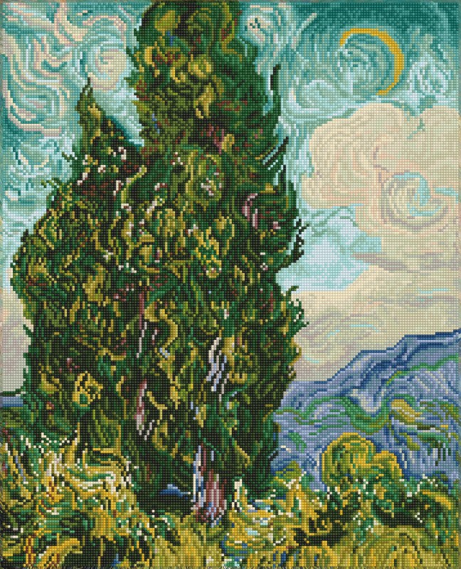 Cypresses (apres Van Gogh)