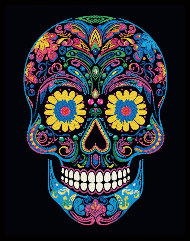Neon Sugar Skull