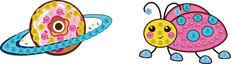 BIG DOTZ ® Stickers Pack 8 Planet Donut & Ladybeetle