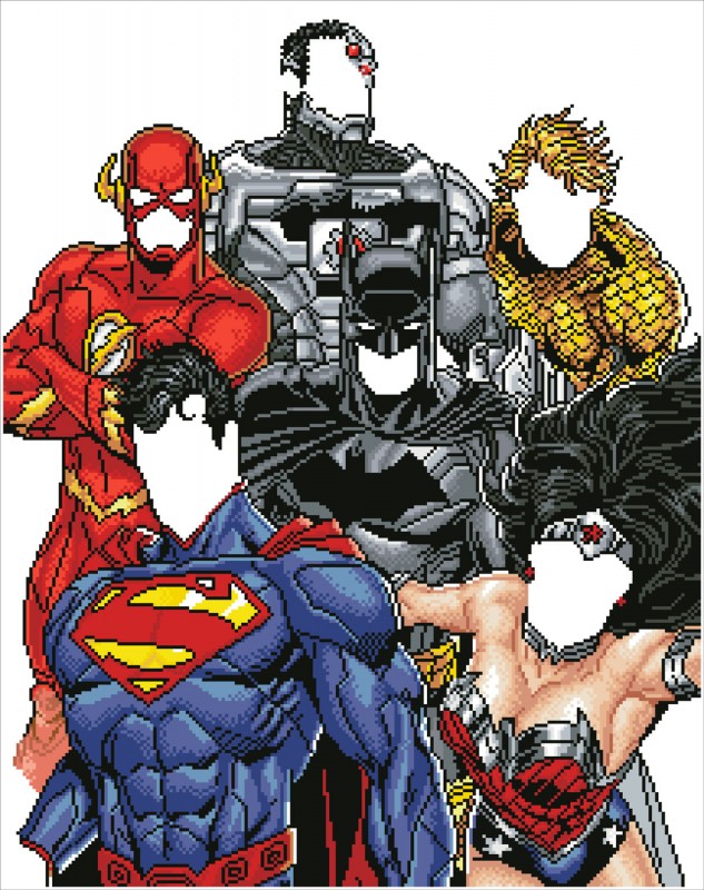 Six Stacked Superheroes Diamond Painting Kit