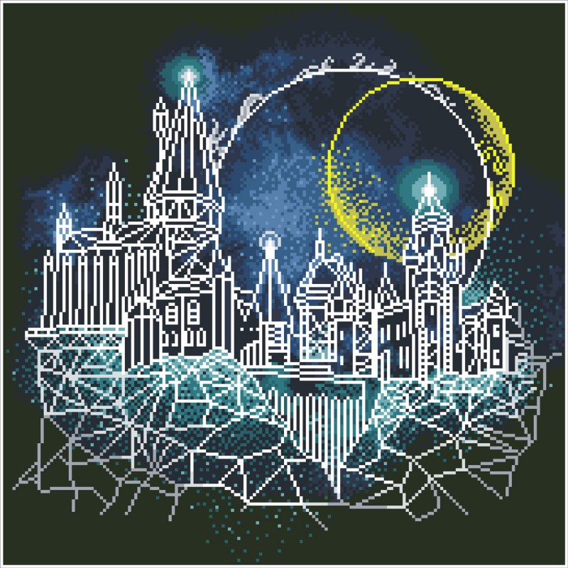 Moon over Hogwarts Diamond Painting Kit