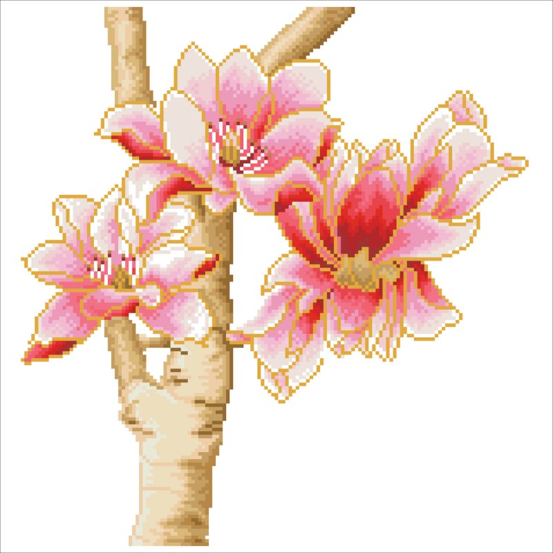 DD16.013 - Magnolias on blue 1