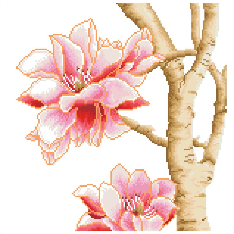 DD16.014 - Magnolias on blue 2