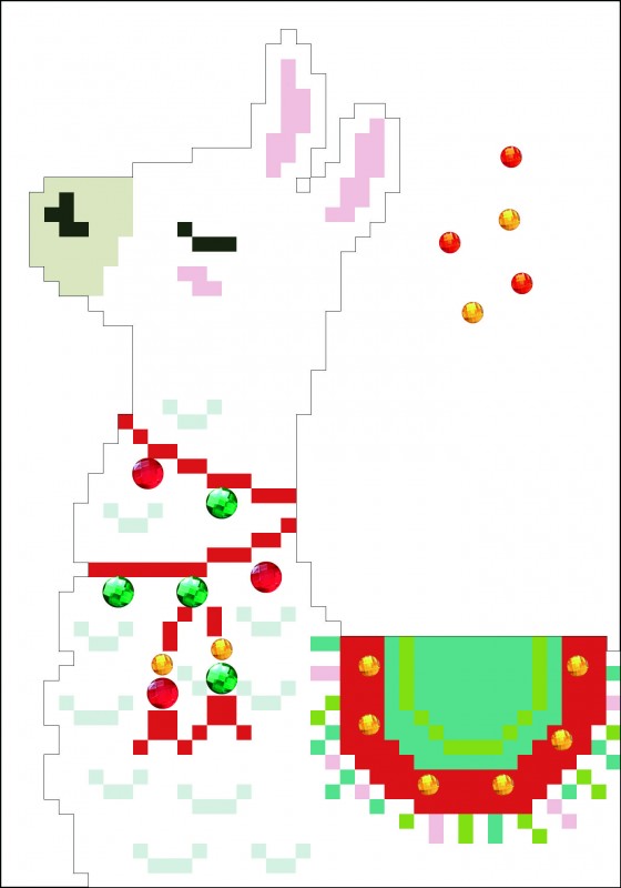 DDG.003 - Greeting Card MERRY CHRISTMAS LLAMA