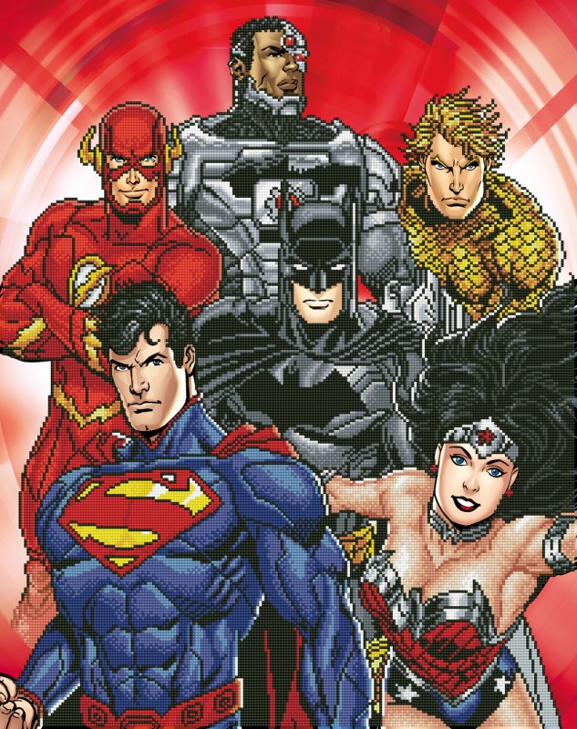 Six Stacked Superheroes Diamond Painting Kit