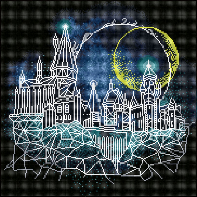 Moon over Hogwarts Diamond Painting Kit
