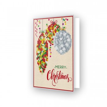 DDG.010 - Greeting Card MERRY CHRISTMAS BAUBLES TRAD