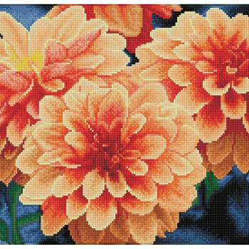 Peach Dahlias - Pre-Framed Kit