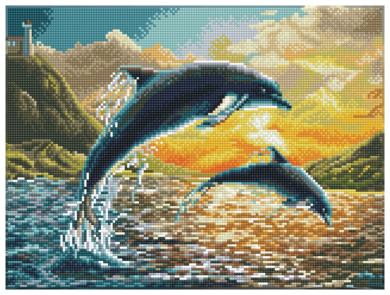 Dolphin Sunset - Pre-Framed Kit Dolphin Sunset - Pre-Framed Kit