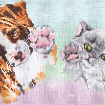 Dog and Cat High Five