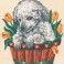 3136 - Puppy in Tulips