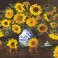 14284 - Sunflowers in a Blue Vase