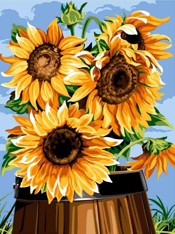926.332 - Canevas Le Tonneau Aux Tournesols